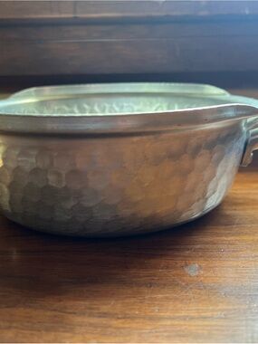Hammered Metal Serving Bowl - Silver